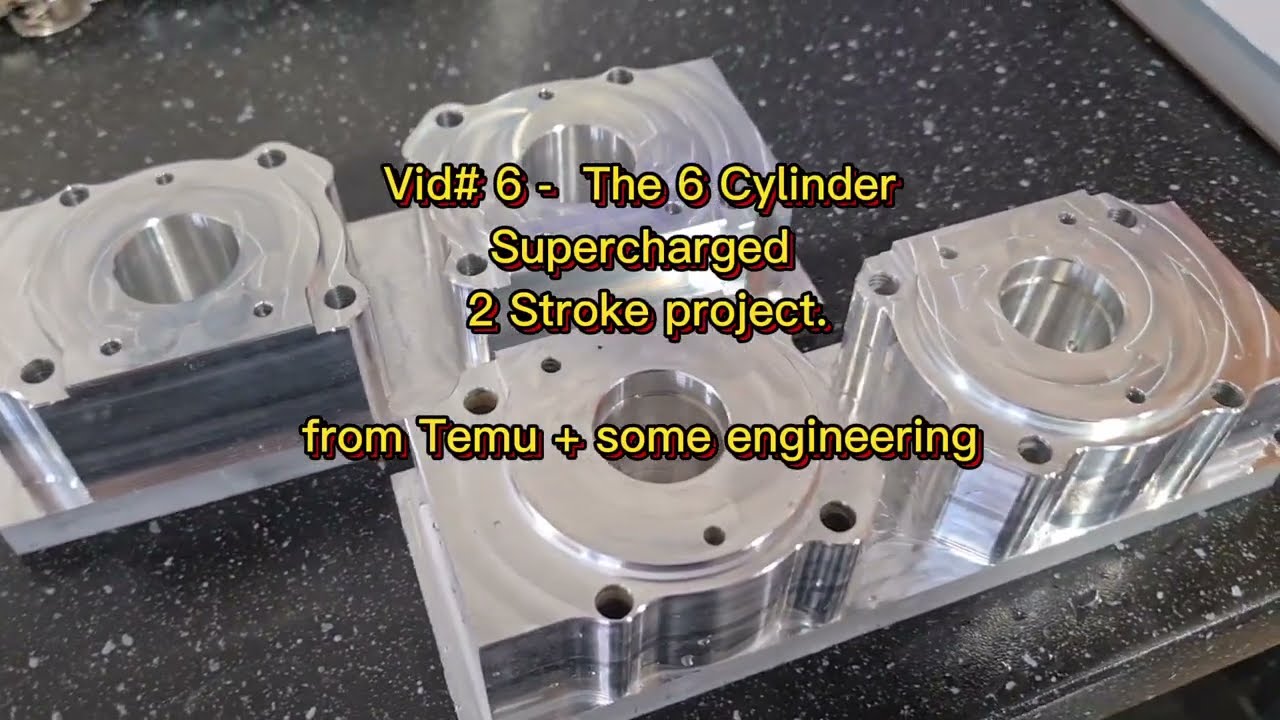 Progress on the 6 cylinder Temu 2 stroke bike engine project #Supercharged, #2stroke #cnc  Vid 6