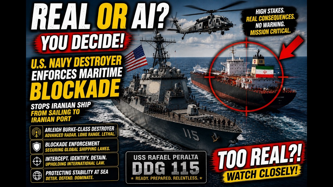 U.S. NAVY ENFORCES MARITIME BLOCKADE 🚨⚓ | REAL OR AI? YOU DECIDE