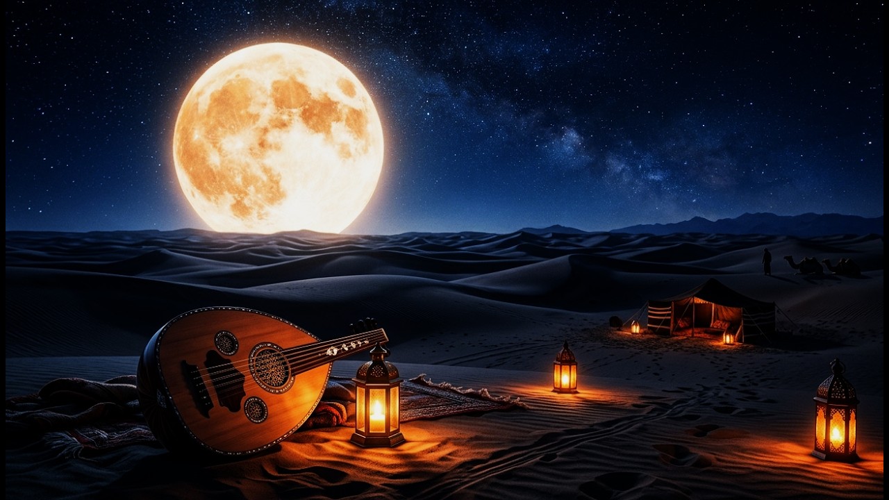 Moonlit Oasis Oud 🌴 Calm Meditation Music 1 Hour