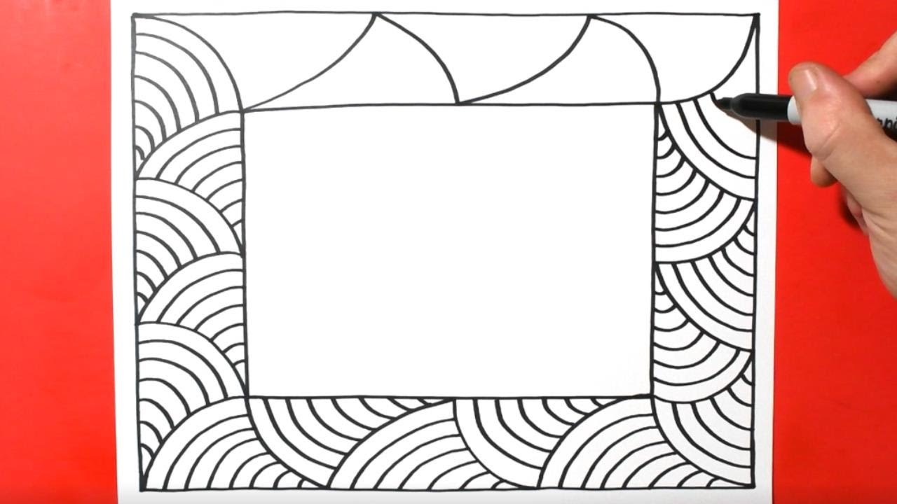 How to Draw Easy Zentangle Borders | Drawing Patterns For Beginners /Satisfying & Relaxing Zendoodle