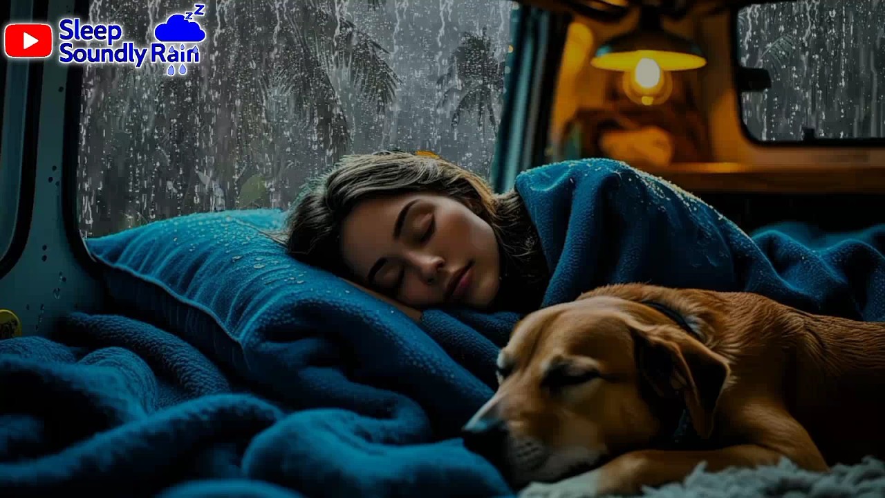 Relaxing Heavy Rain & Thunder SoundsInside a CarDeep Sleep & CalmNight Ambience