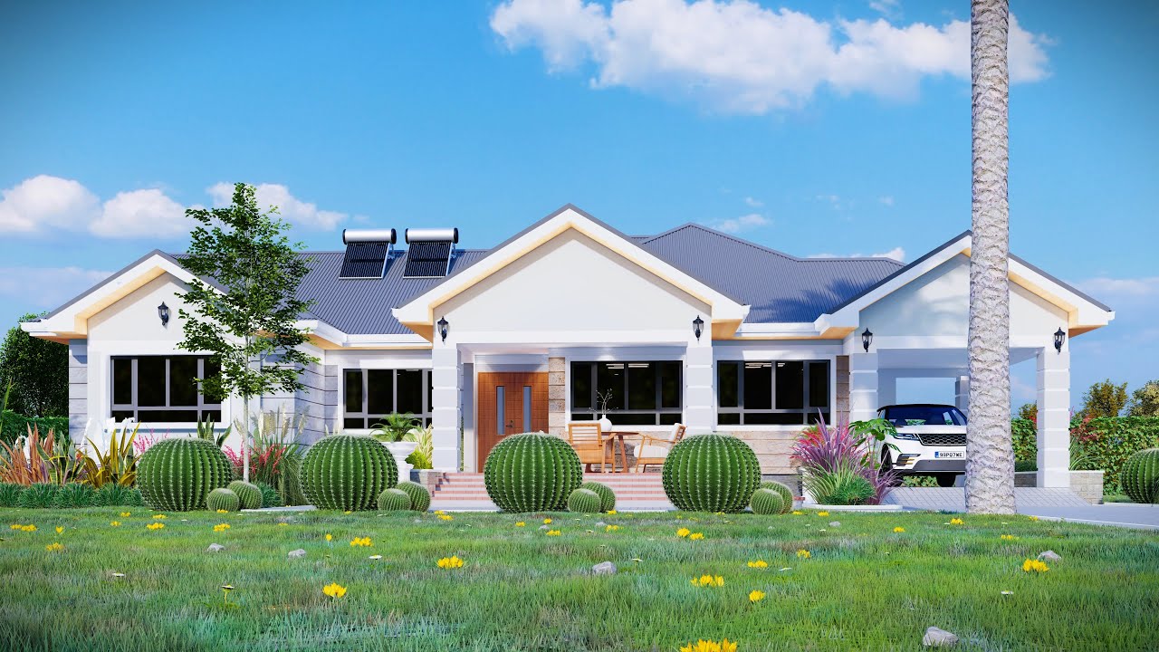 3 Bedroom Bungalow House | House Plan | exterior Interior Animation |18.1x13.7meters @katveldesigns