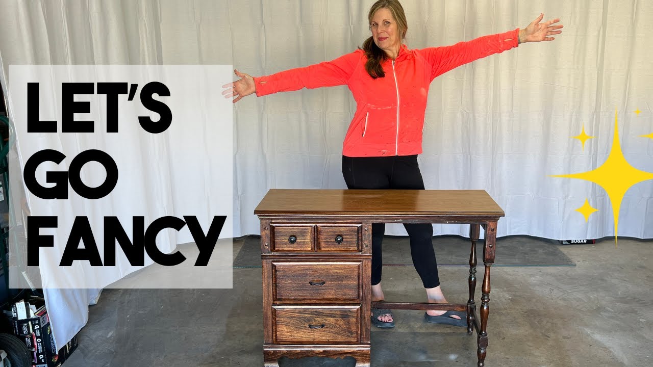Can we glam up this desk with metallic paint? | #furnitureflip