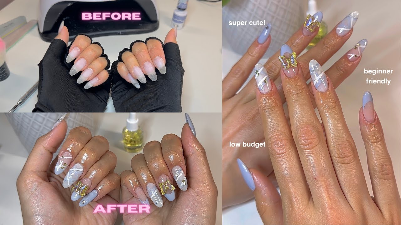 Korean Pastel Nails 〜 | gel x nails, low budget, beginner friendly
