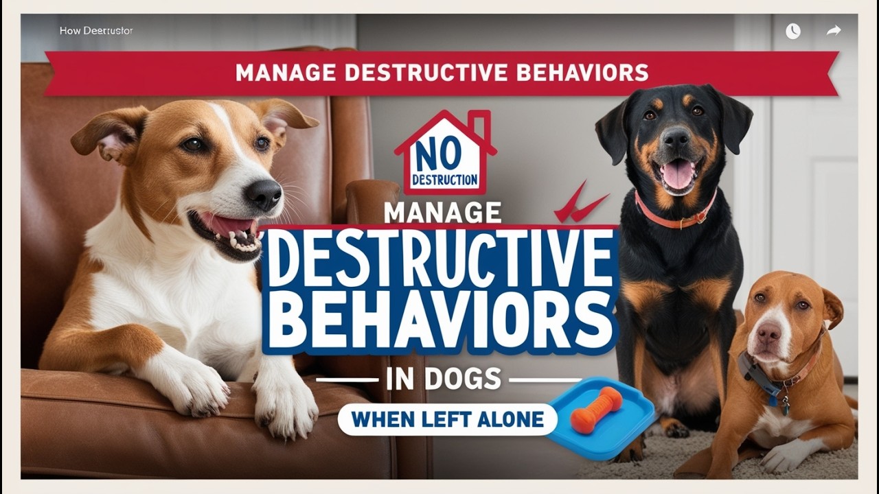 How to Manage Destructive Behaviors in Dogs When They Are Left Alone at Home.