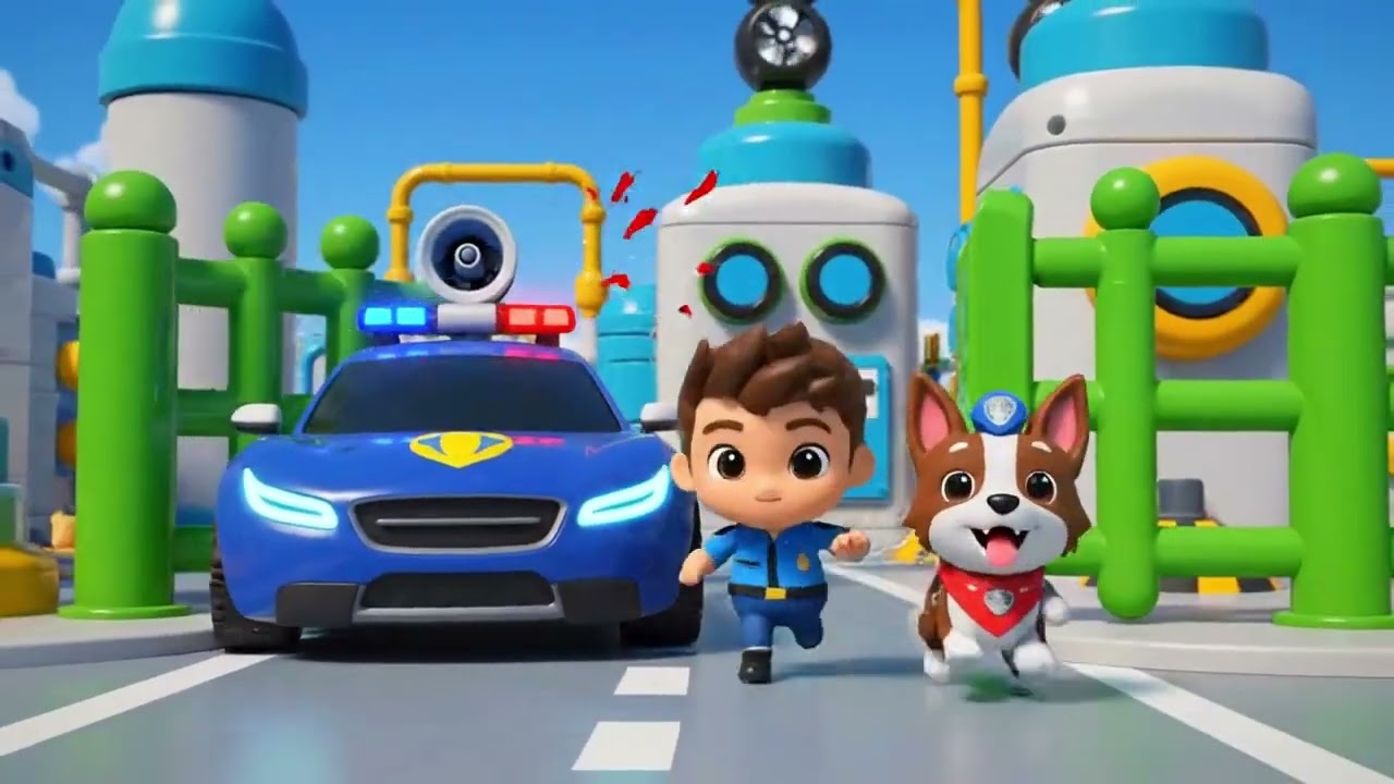 🚓 Super Police Car vs Tricky Thief! 🚨 Police Rescue Team & Safety Songs for Kids