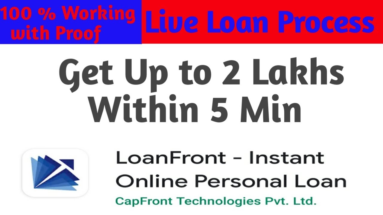 Instant personal loan,without paperwork live loan process #Loanfront loan,only 5 minutes process.