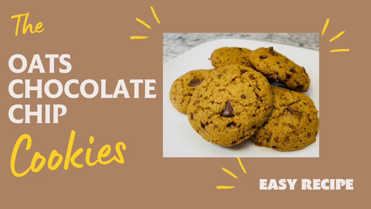 Oats chocolate chip cookies #healthybaking #healthyrecipes #healthylifestyle #eggless #healthyfood