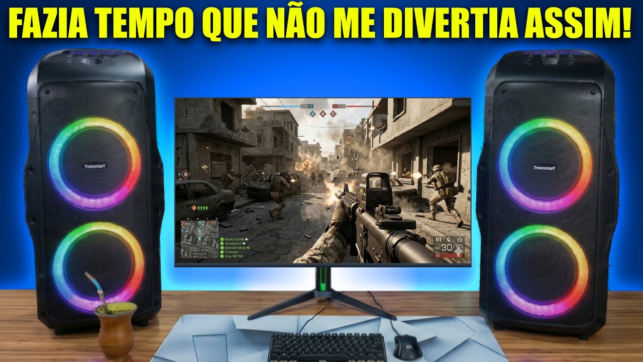 JOGANDO BATTLEFIELD 6 COM CAIXAS DE SOM DE 240W DE POT&Ecirc;NCIA NA CARA