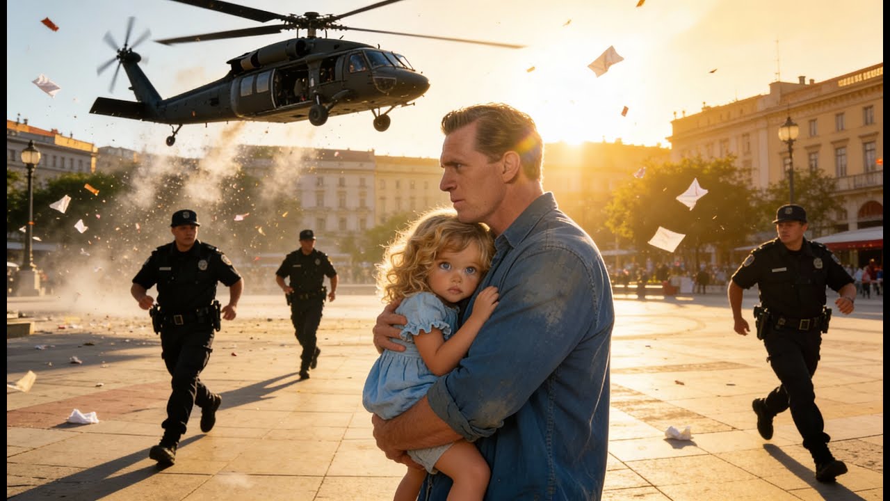 Security Surrounds Single Dad Mechanic At The Town Plaza— A Black Hawk UH-60 Appeared