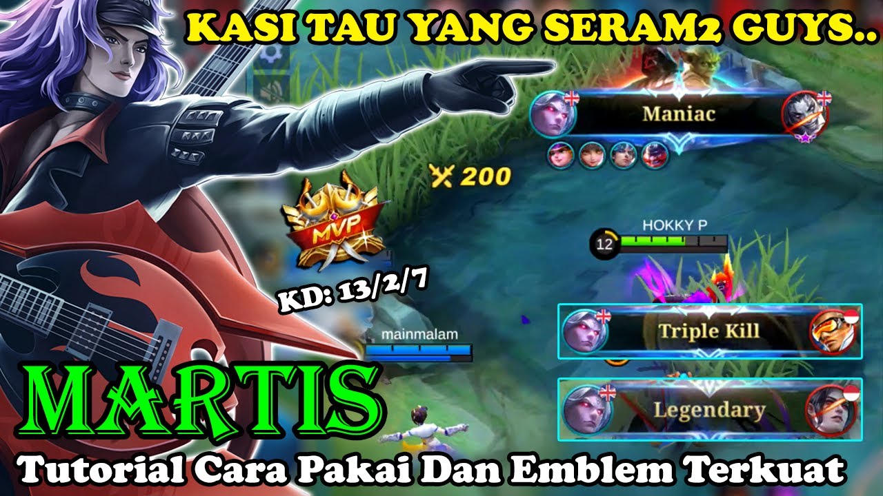 TUTORIAL CARA PAKAI MARTIS DAN BUILD MARTIS TERKUAT UNTUK PEMULA, DIJAMIN BISA PRO🔥 MARTIS GAMEPLAY