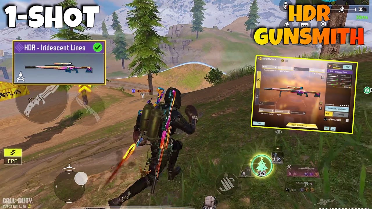 1 SHOT Kill Best HDR Loadout Codm | Best HDR Gunsmith CODM BR Full Gameplay