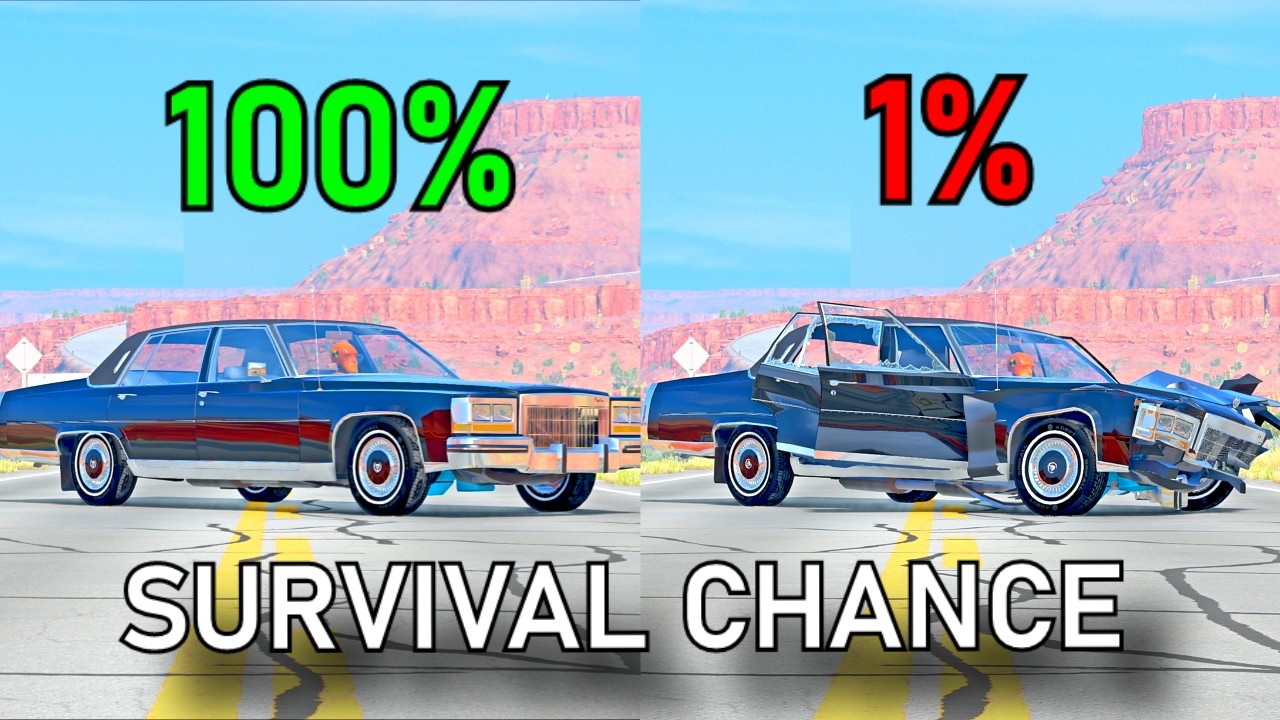 Realistic Survival Chance Crashes #100 (With Dummies) | BeamNG.drive