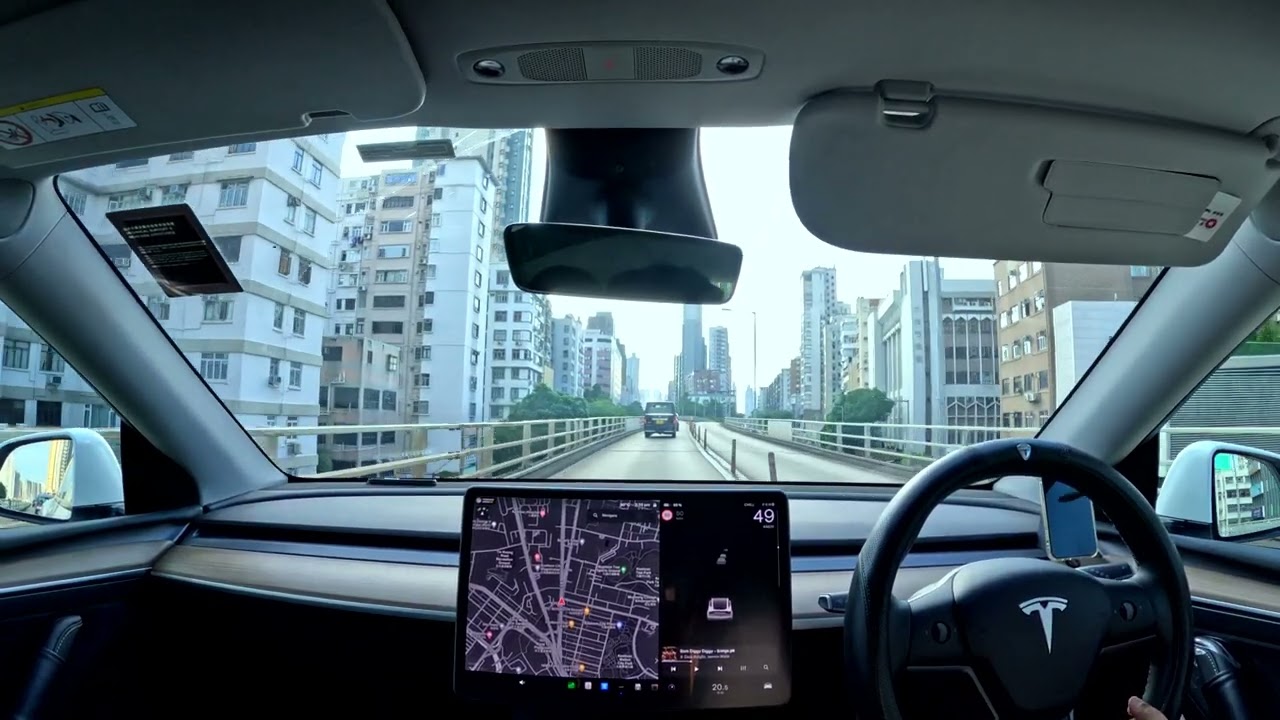 Tesla Drive | Cockpit View Drive | Hong Kong | ASMR
