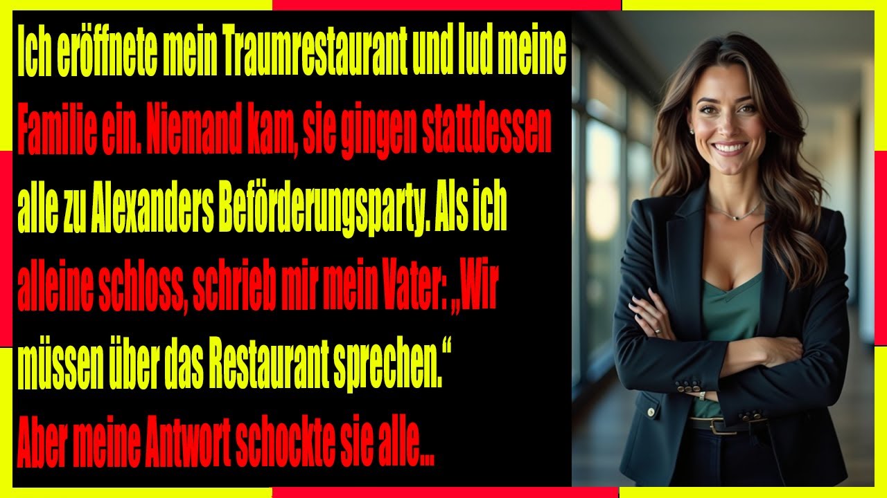 Mein Traumrestaurant eröffnete – doch meine eigene Familie erschien nicht zur großen Eröffnung…