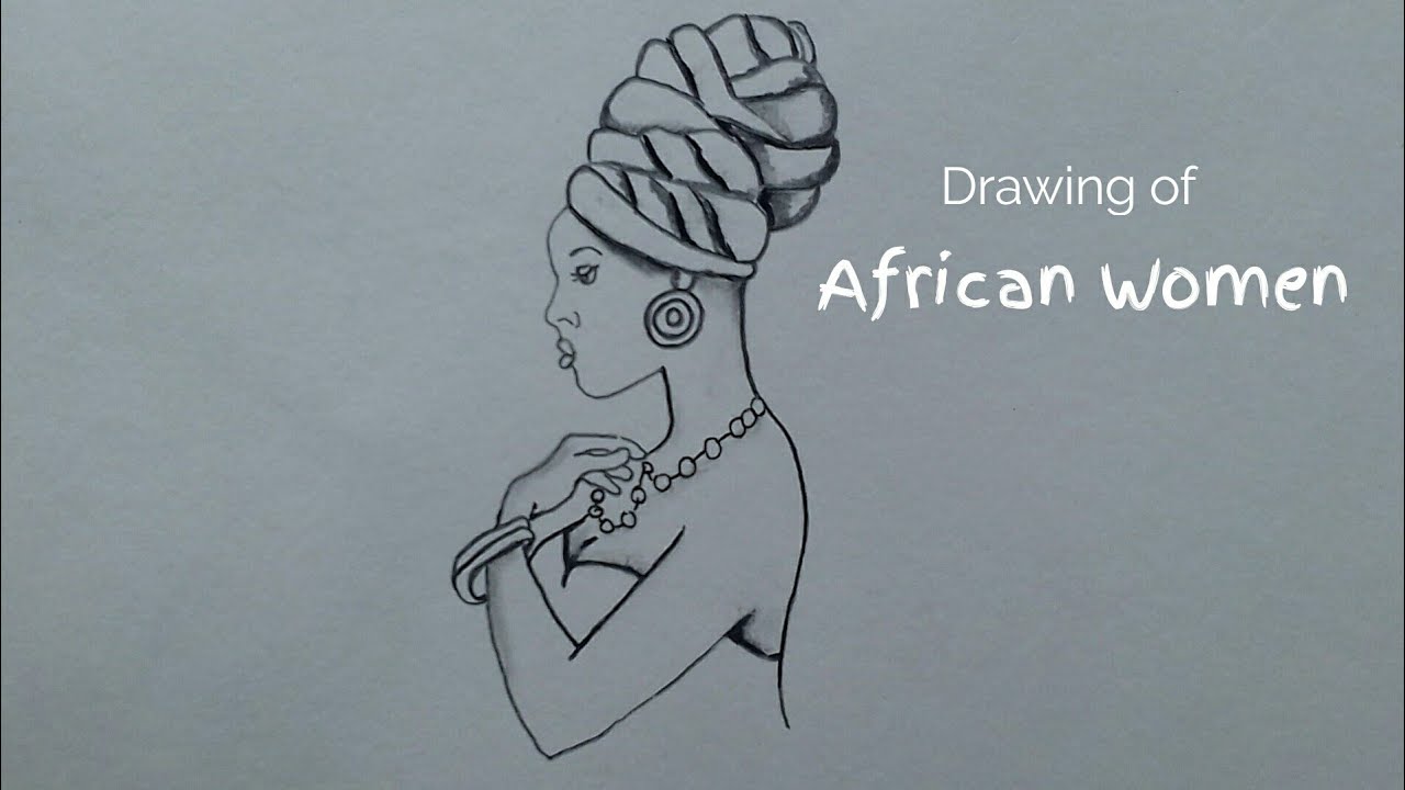 African women drawing easy and step by step / Pencil Art Work