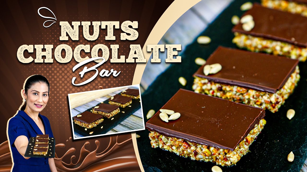 Nuts Chocolate Bar Recipe | Chocolate Bar | No Added Sugar No Bake  | Chocolate Dessert Recipes