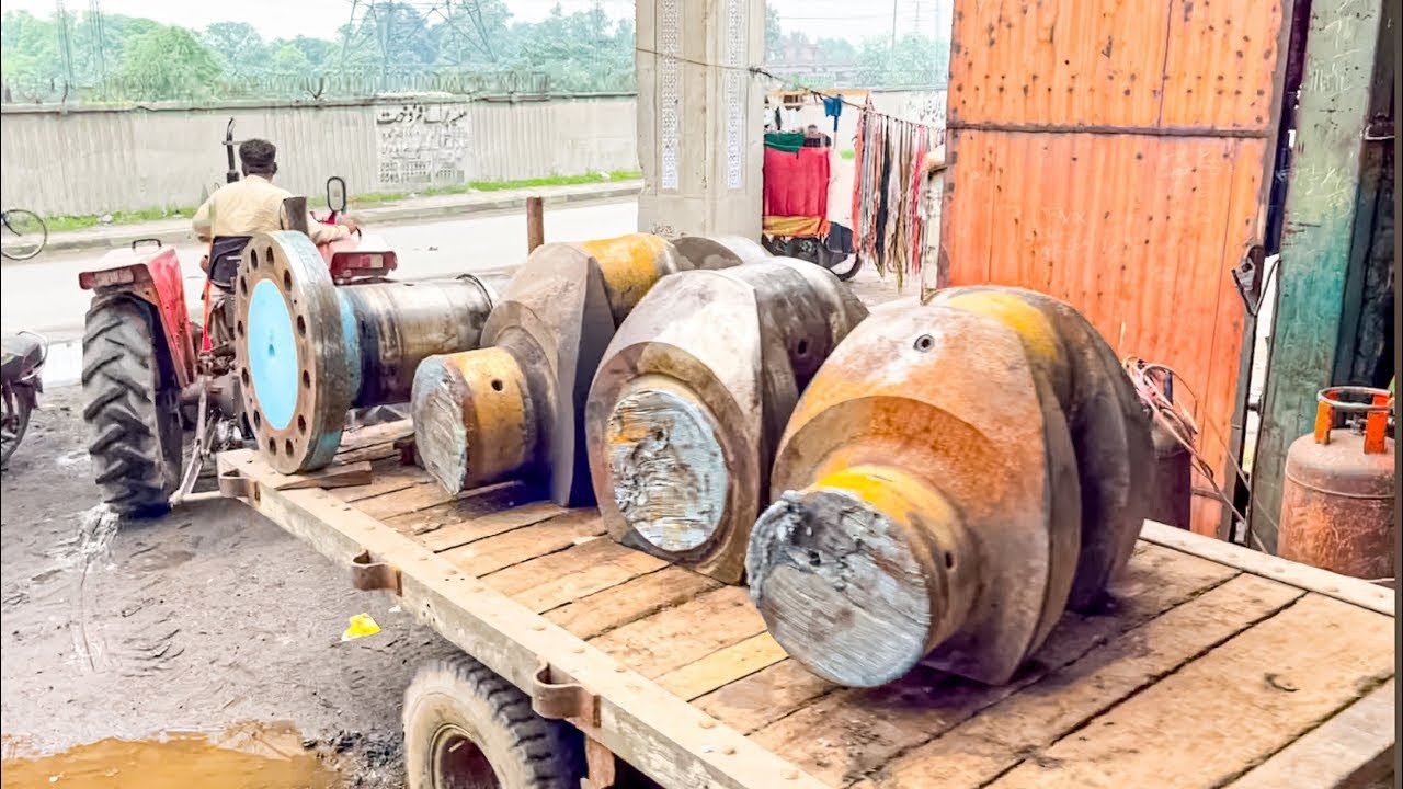 We Cut a Crankshaft of Aqua Cruise Ship into Pieces and Made a Giant Crankshaft For Compressor