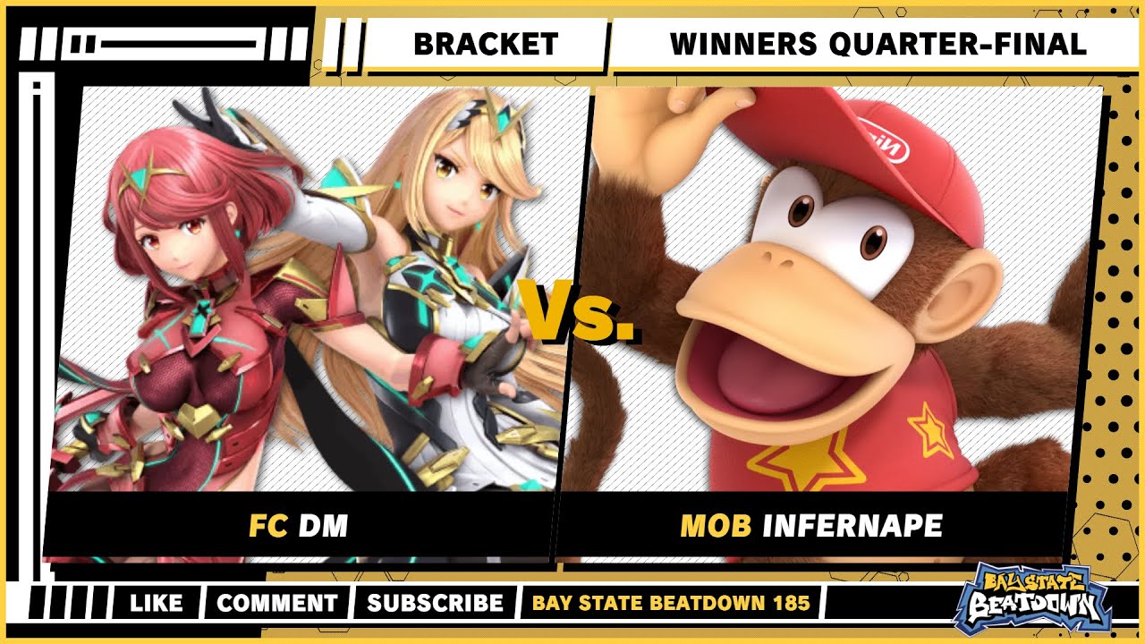 Bay State Beatdown 185 - DM (Pyra / Mythra) VS Infernape (Diddy Kong) - SSBU Singles