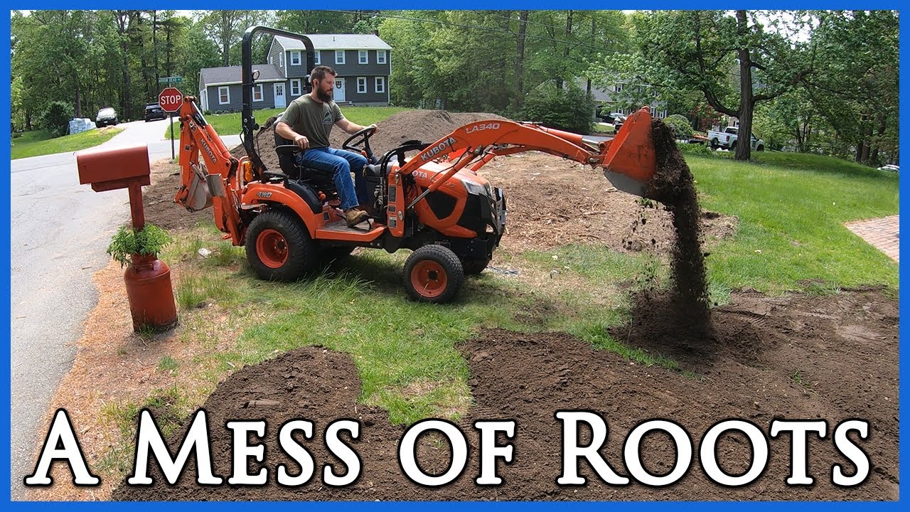 Pulling Stumps & Spreading 60 Yards of Topsoil