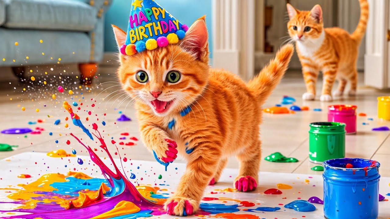 Baby Cat’s Birthday Surprise! 🎂 Mama Cat Brings Cake & Amazing Toys 🐱