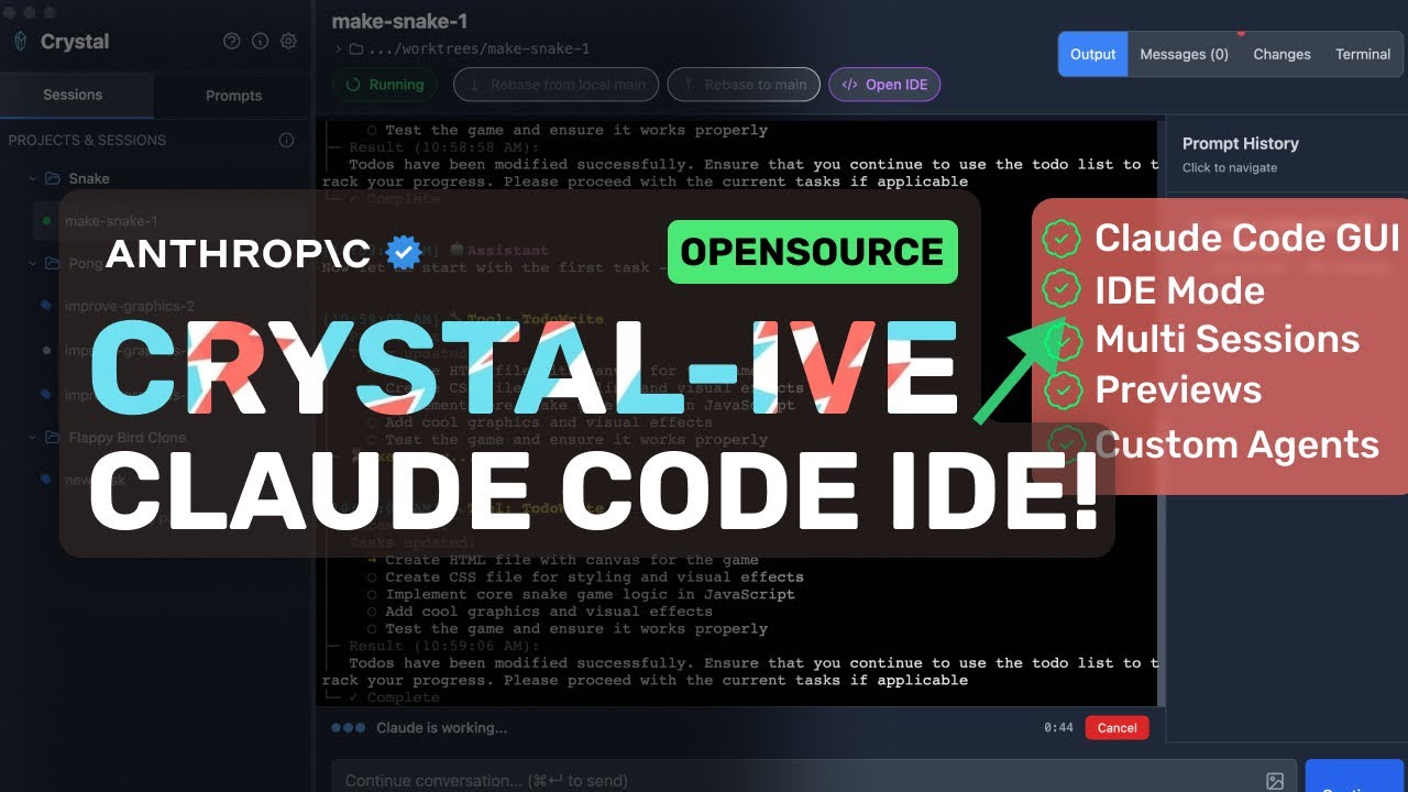 Crystal IVE: This OPENSOURCE Claude Code GUI/IDE is INSANE!