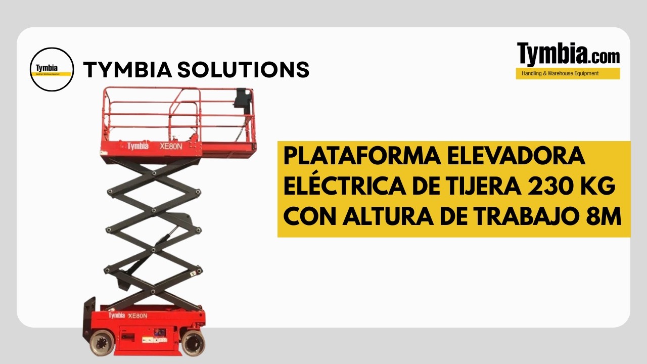 Plataforma elevadora eléctrica de tijera 8 m de trabajo | TYMBIA