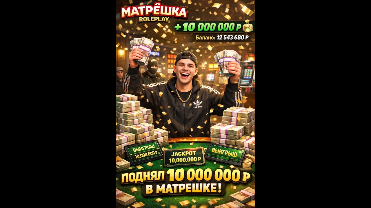 24 часа в казино. Поднял 10.000.000 рублей в матрёшка рп?