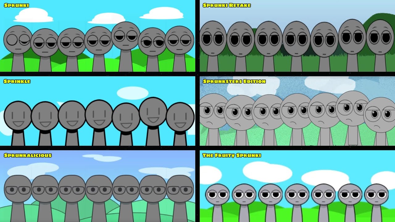 Mix All Together Sprunki Retake vs Sprinkle vs Sprunksters Edition vs Sprunkalicious vs Fruity _ P20