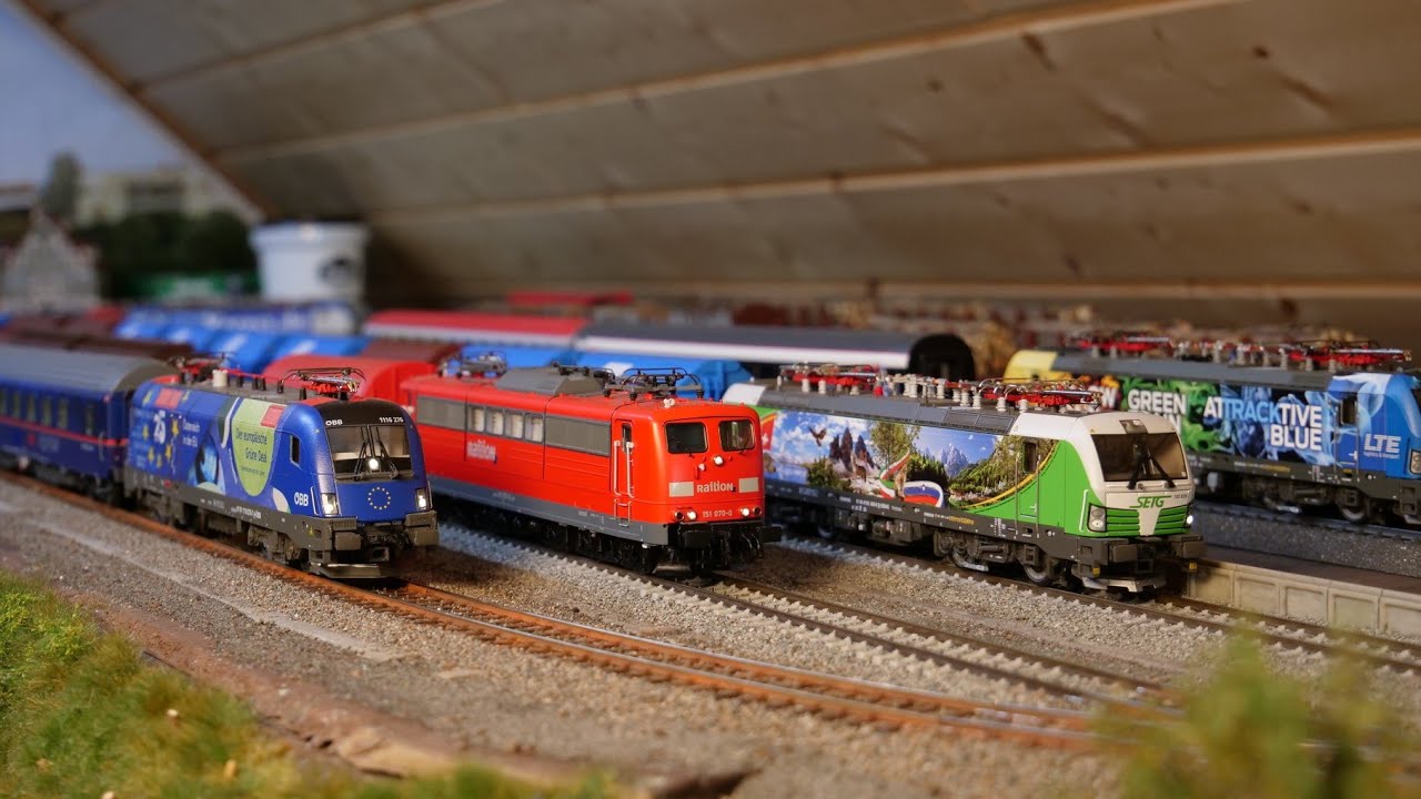 Modelleisenbahn H0: Betrieb mit SETG Düngerzug, ICE, Nightjet,...