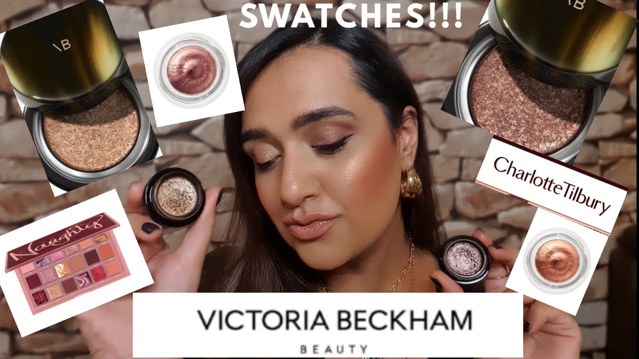 NEW VICTORIA BECKHAM BEAUTY LID LUSTRES HONEY & TEA ROSE COMPARISONS SWATCHES DEMO