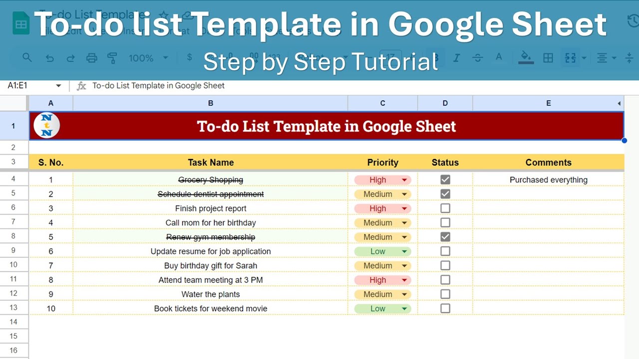 Best Google Sheet To-Do List You've NEVER Seen! Step by Step tutorial