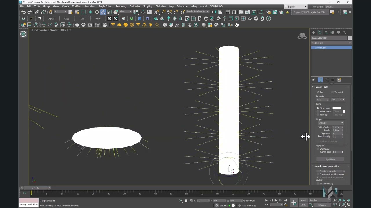 LESSON 2-1  ( Corona Light + Corona Light Mtl. ) - ARCH. MAHMOUD ABO EL-WAFA