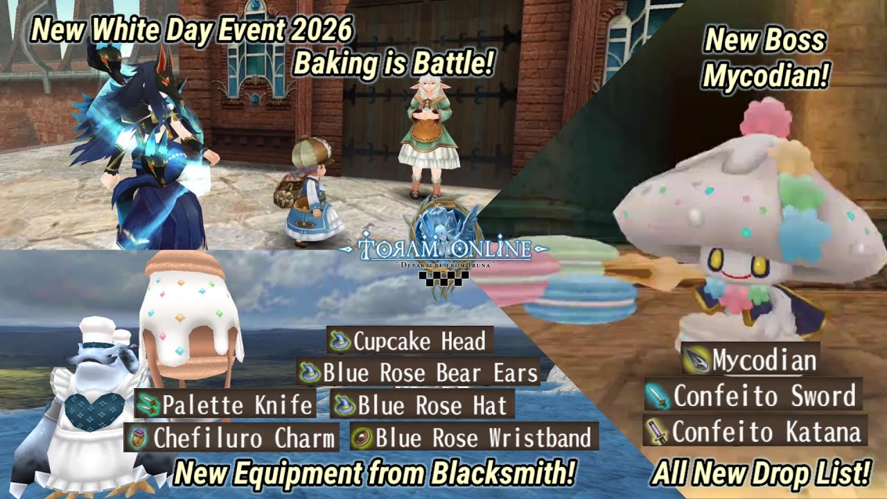 Toram Online - New White Day Event 2026 Baking is Battle & New Boss Mycodian! | All New Drop List!