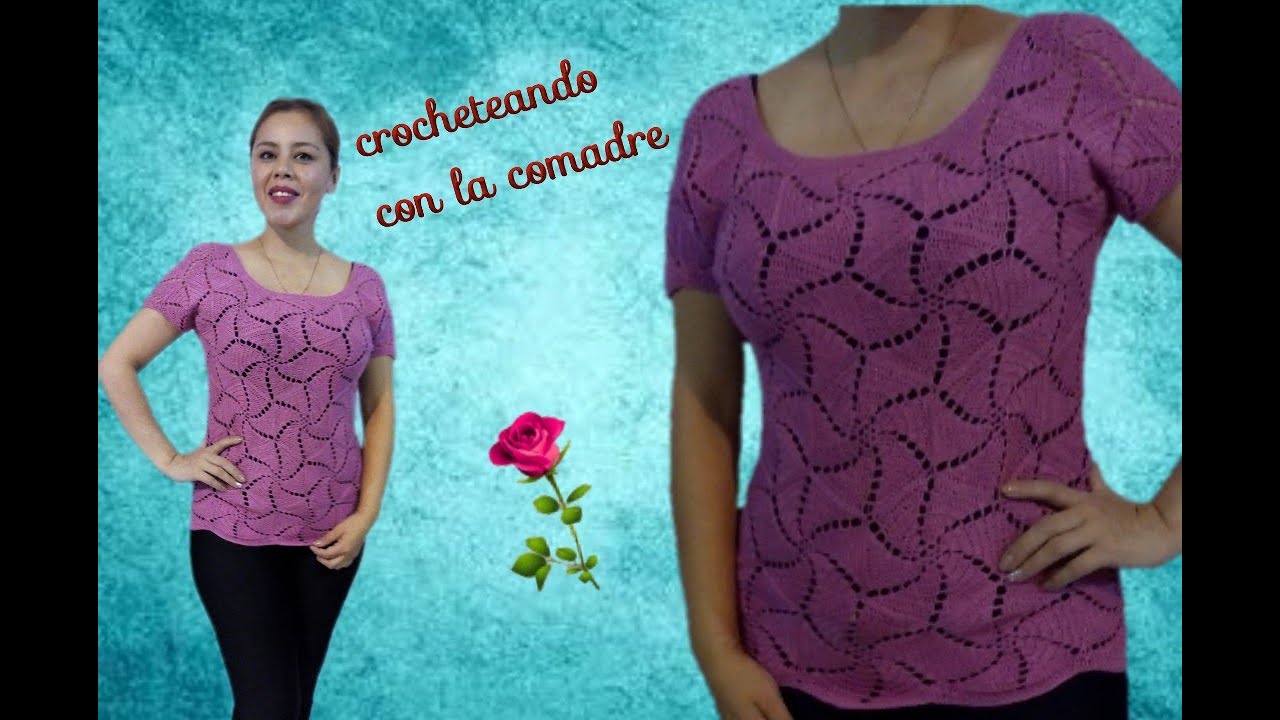Tutorial Blusa tejida a crochet en  Espiral Facil y Rapido Parte #2👗😍💖  Crocheteando con la Comadre