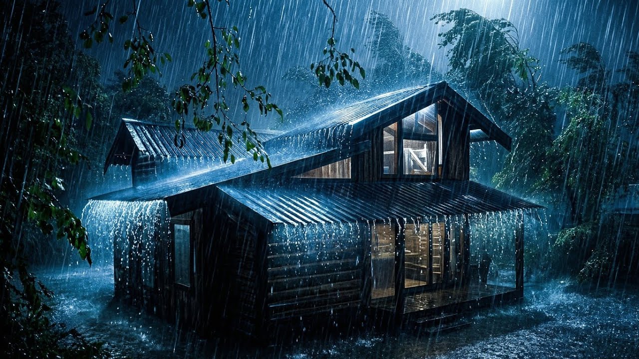Calm Your Mind in 3 Minutes – Heavy Rain on the Roof for Deep Sleep