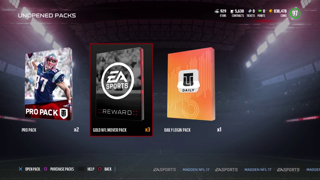 Madden Ultimate Team 17 | Pack Opening | Gold NFL Mover Packs! Pulled 2 Elites!