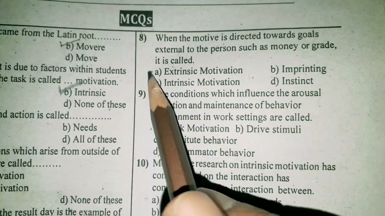 Psychology of Motivation MCQs||Educational Psychology MCQs with explanation||P#01| MCQs for Educator
