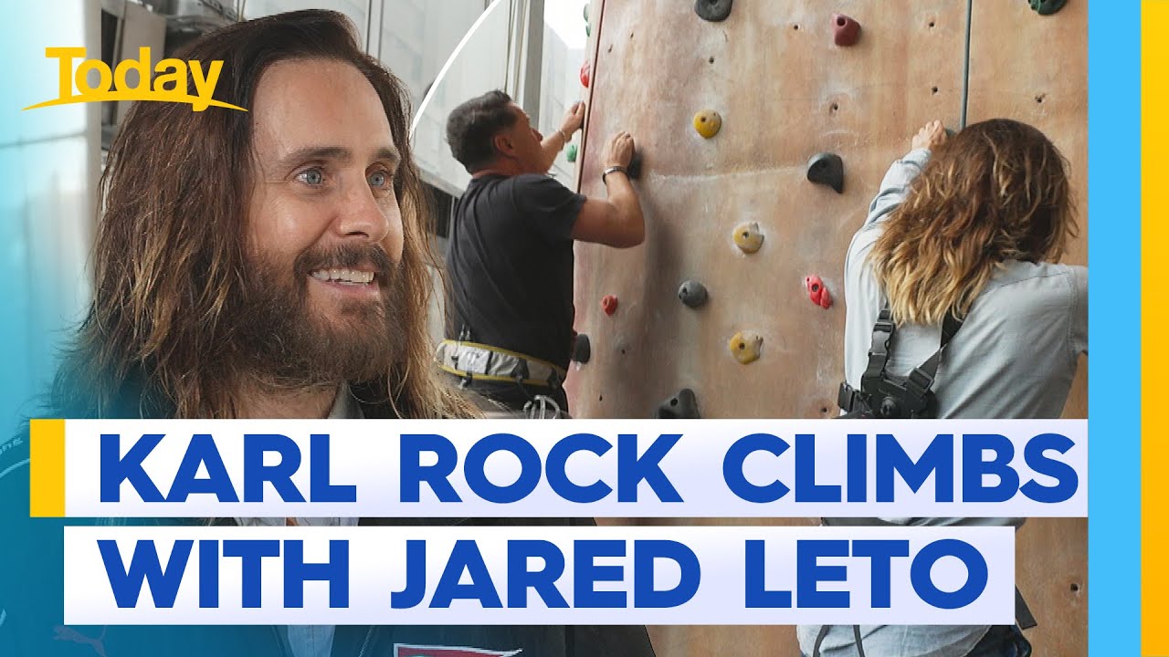 Karl goes rock climbing with Jared Leto | Today Show Australia