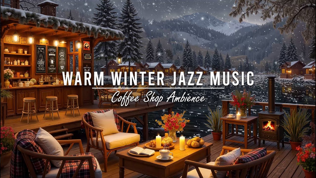 Warm Jazz Music at Winter Coffee Shop Ambience for Work, Study ⛄ Relaxing Jazz Instrumental Music