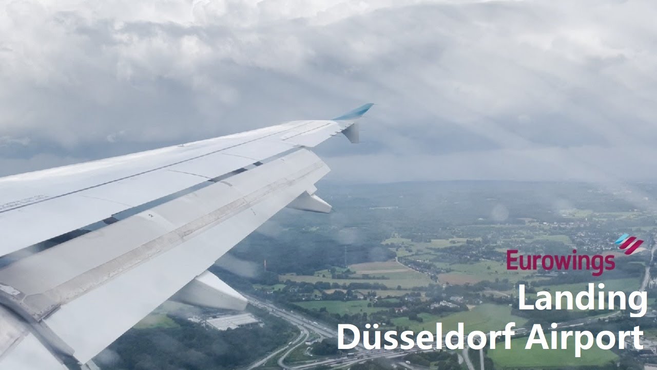 RAIN AND WIND | Cross-wind Landing Düsseldorf Airport (EDDL) | Eurowings | Airbus A319 | 01-08-2023
