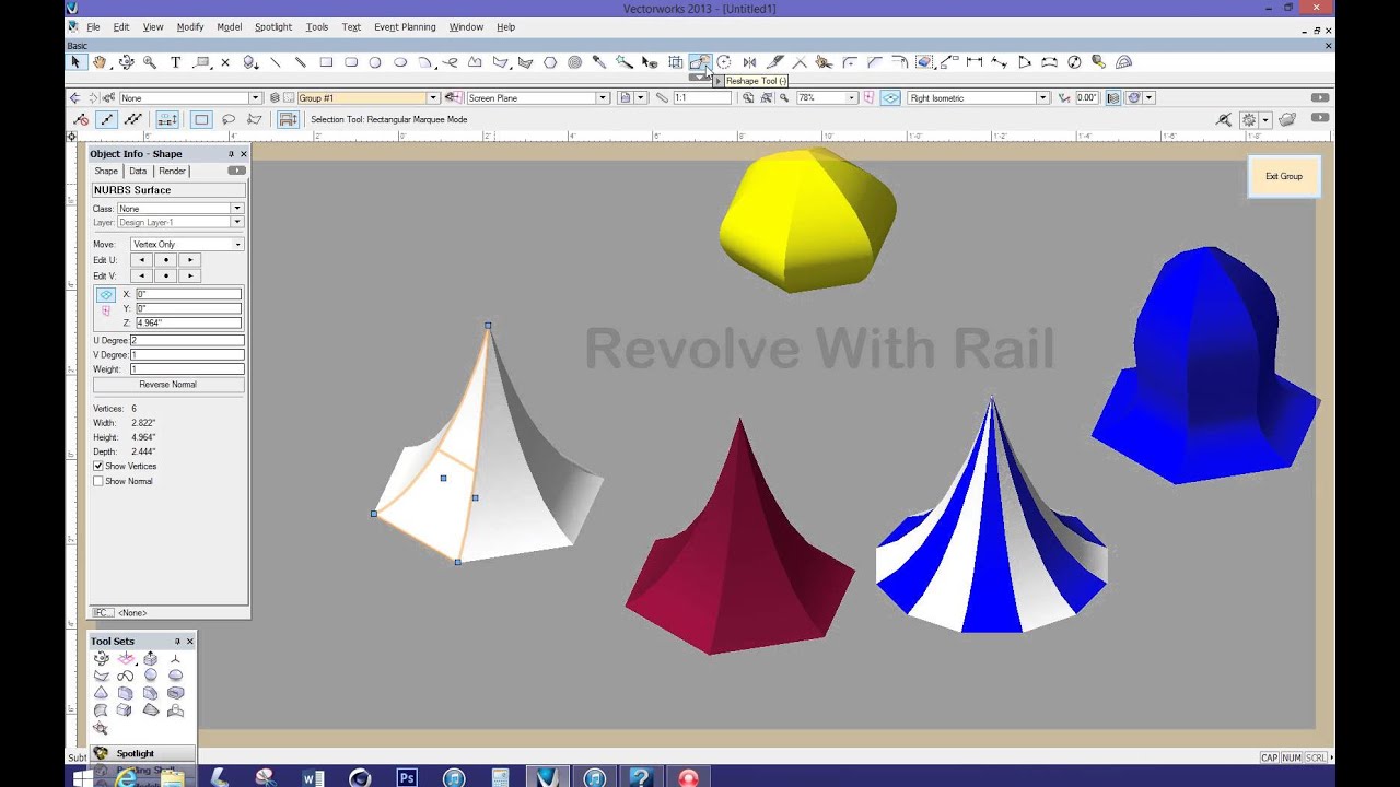 Revolve with Rail in Vectorworks