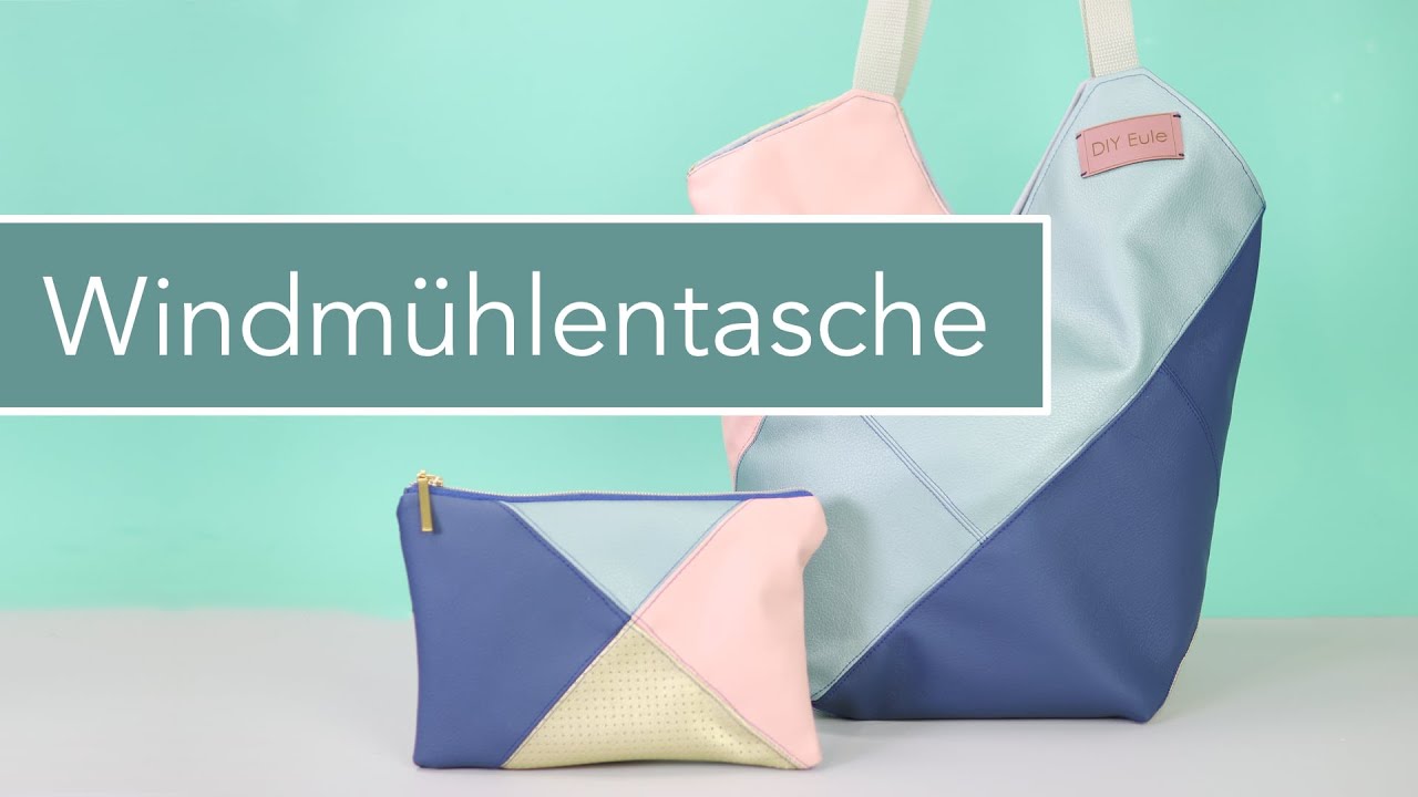 Windmühlentasche nähen aus Kunstleder-Resten