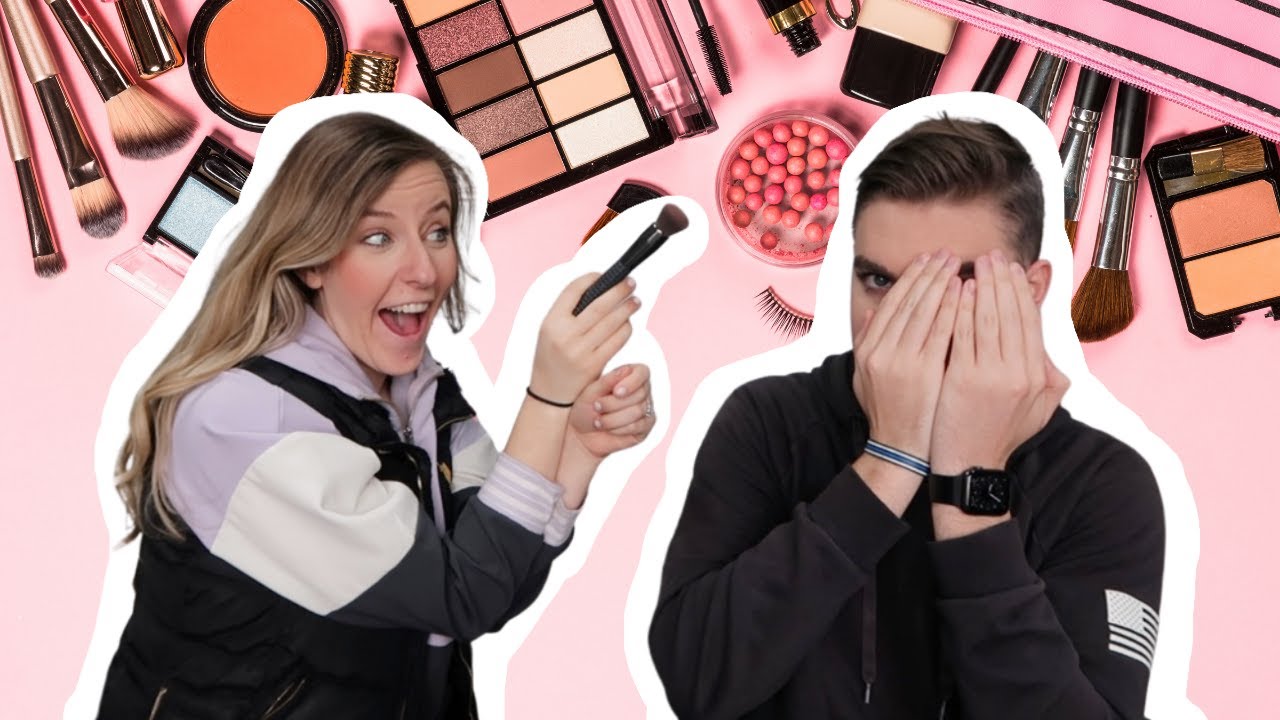 Husband Makeup Challenge! *hands tied!!*