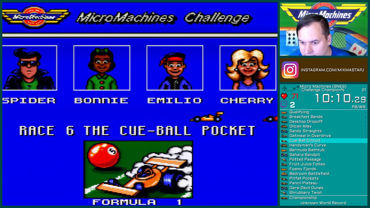 Micro Machines (SNES) - Challenge Champion% - World Record 1:08:39.63