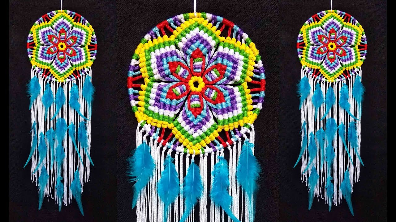 Mandala | Huichol Eye of God Wall Hanging | Mandala Macrame Dream Catcher step by step tutorial