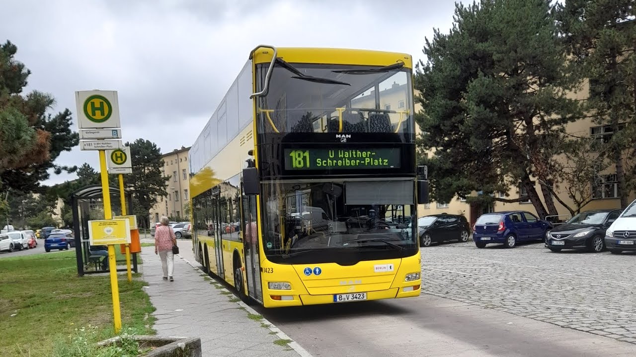 Mitfahrt in der kompletten 181 von U Walther-Schreiber-Platz bis Kielingerstraße im MAN DL08