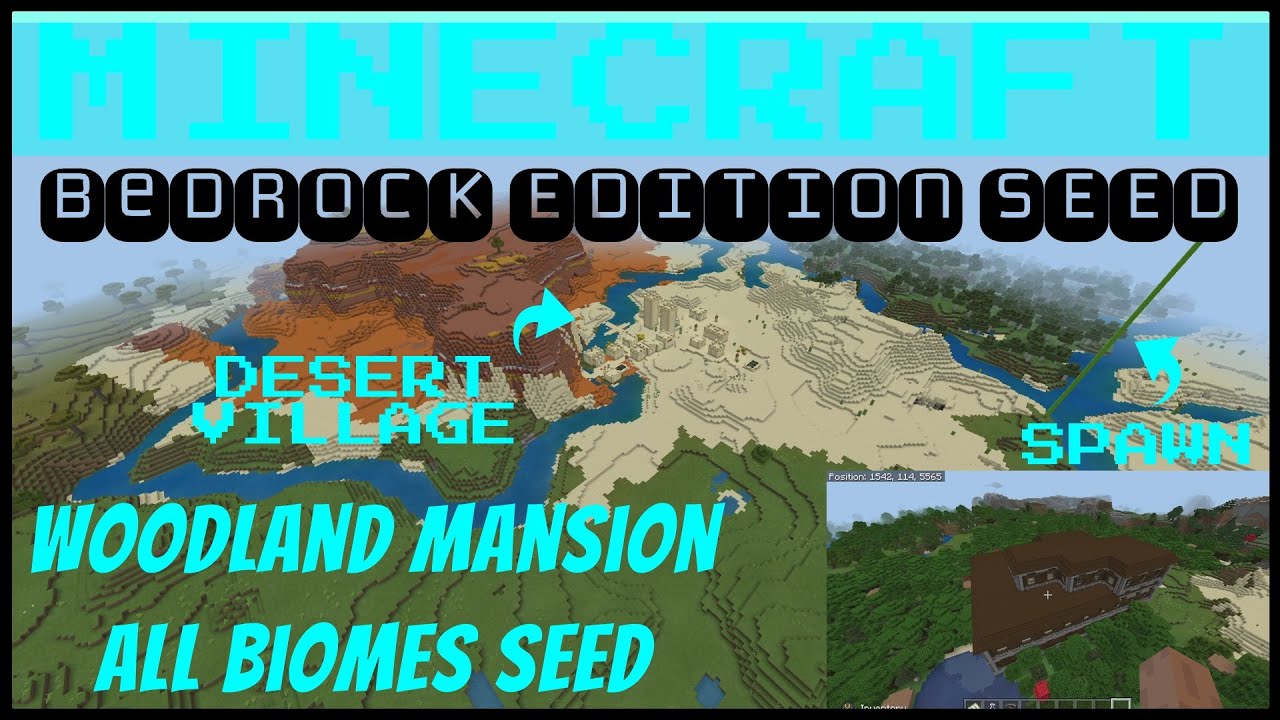 Woodland Mansion All Biomes Seed Minecraft Bedrock JUN 2019