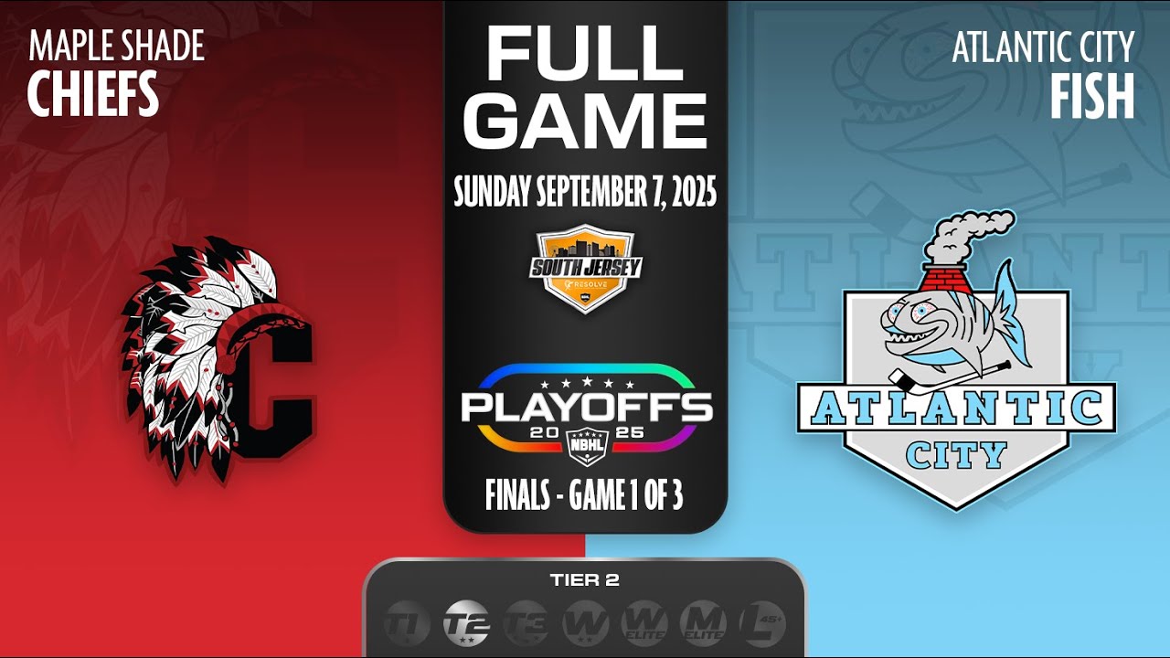 NBHL South Jersey Tier 2 Finals: Atlantic City Fish vs. Maple Shade Chiefs Game 1 (09/07/2025)