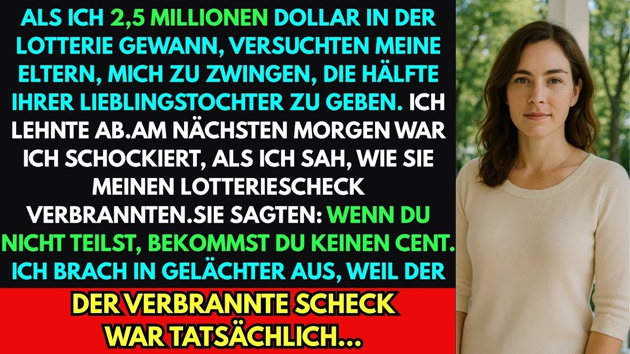 Meine Mutter zerstörte meinen Lottogewinn von 2,5 Mio €, weil ich meine Schwester ausschloss